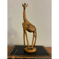 Vintage Hand-Carved Wooden Giraffe Figurine