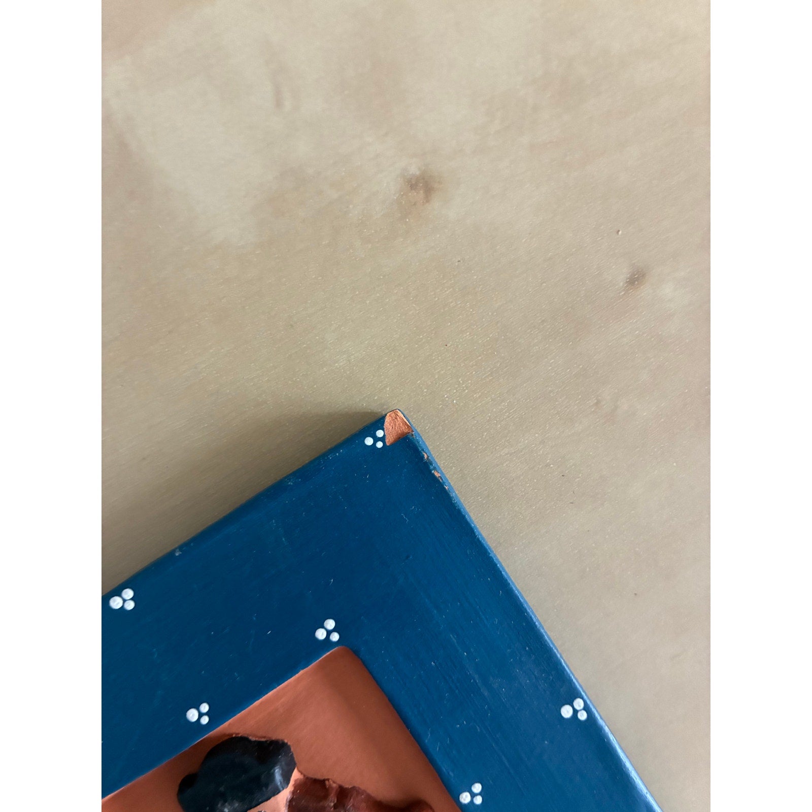 Vintage European folk art - hand carved Slovakia clay wall decor - pair