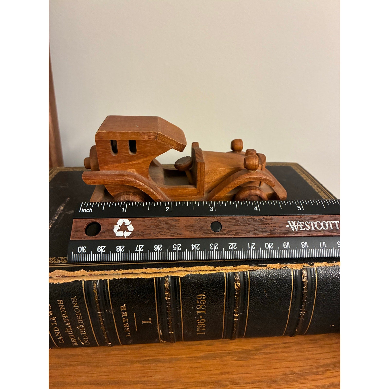 Vintage Hand-Carved Wooden Toy Car – Folk Style