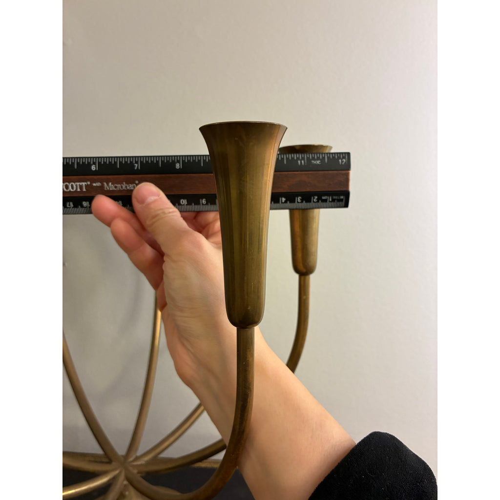 Vintage Mid-Century Modern brass 8-arm candelabra
