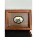 Vintage small Stephen Barlow Scrimshaw Oval Framed Polymer Matted Pheasants | Vintage Wall Art