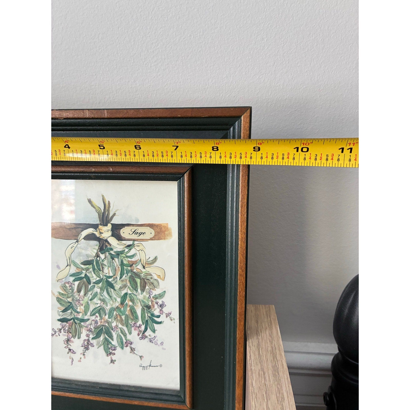 Peggy Abrams Framed Botanical Prints "Rosemary" and "Sage" - 2 Pieces Watercolor Herb Wall- set of 2