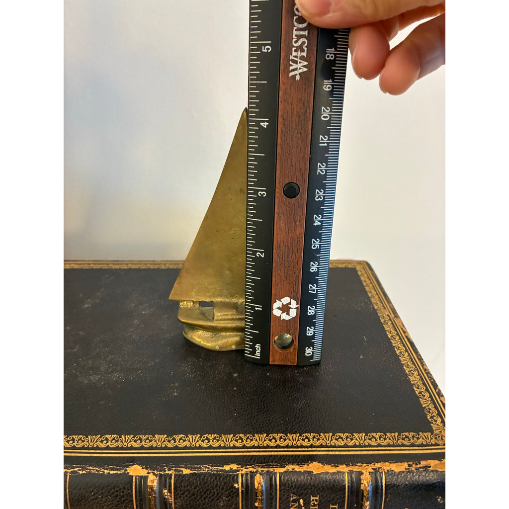 Vintage Mid-century Modern (MCM) Brass Sailboat Sculpture - Nautical Ship Boat