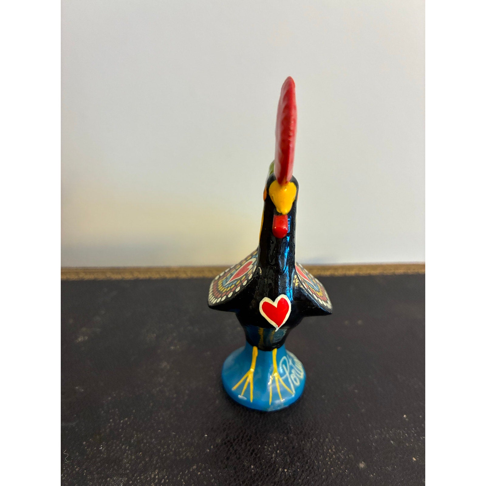 Hand-Painted Portuguese Rooster Figurine – Folk Art Barcelos Style, Portugal Souvenir