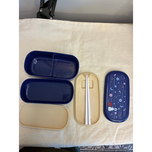 Japanese Bento Lunch Box with Chopsticks – Blue Rabbit Moon Design