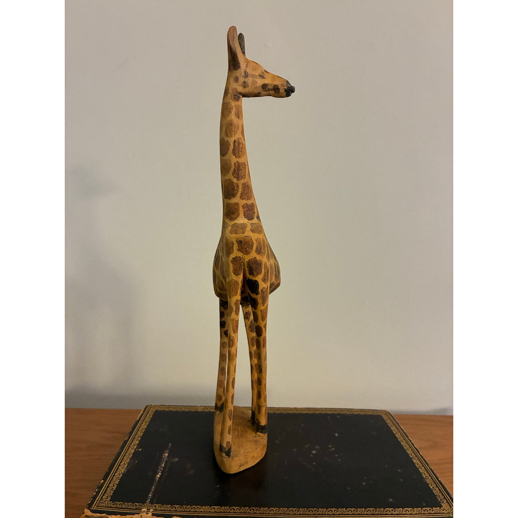 Vintage Hand-Carved Wooden Giraffe Figurine
