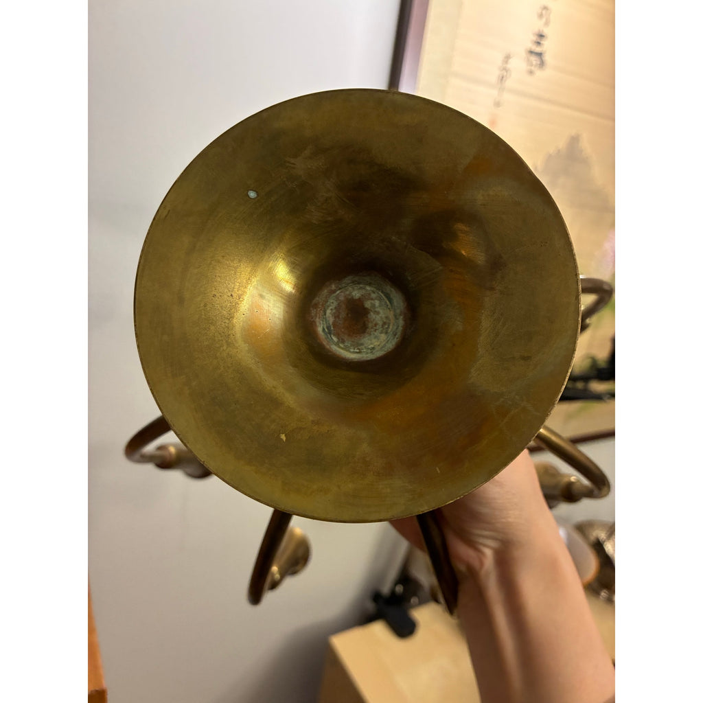 Vintage Mid-Century Modern brass 8-arm candelabra