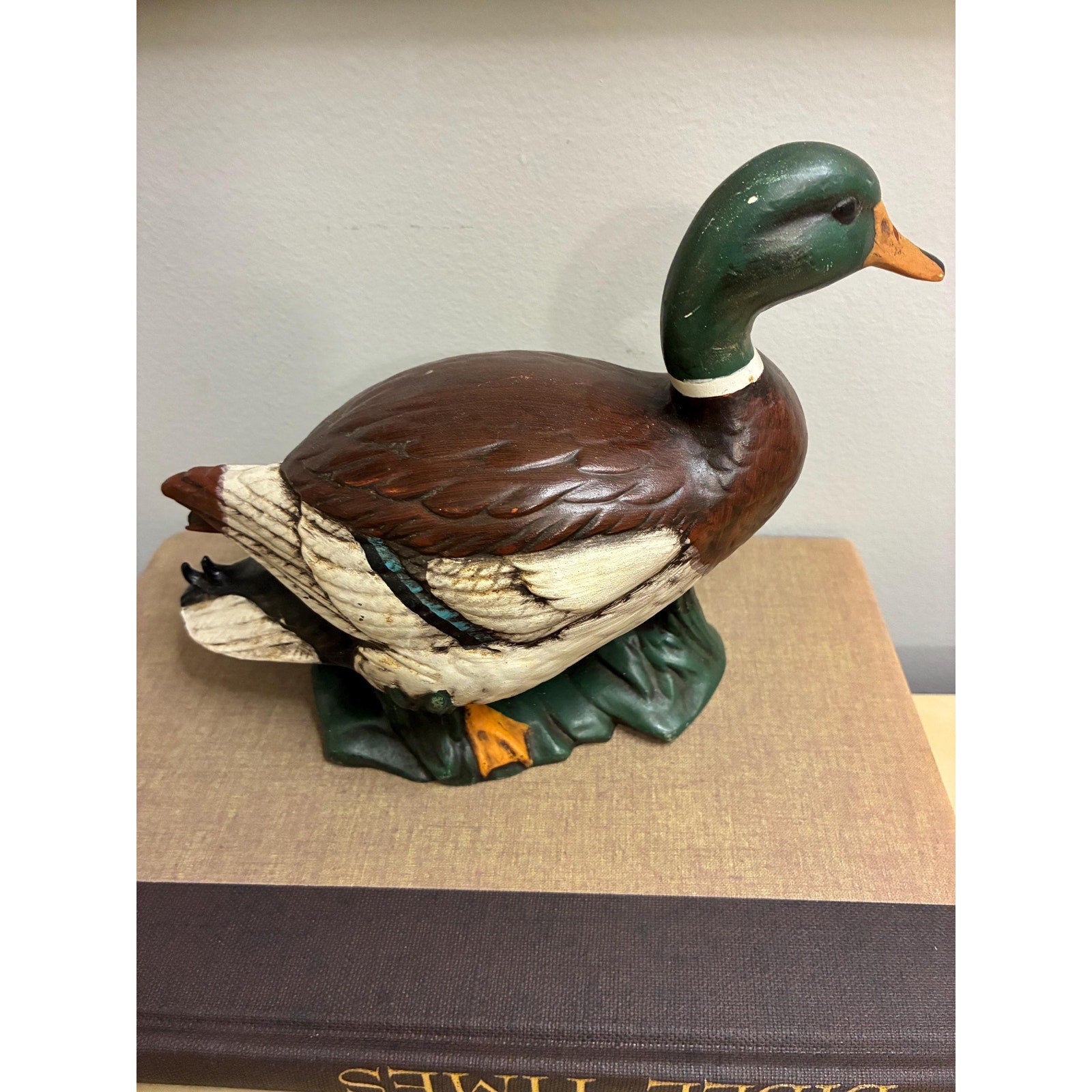 Vintage Hand-Painted Porcelain Duck Figurine – Decorative Bird Sculpture