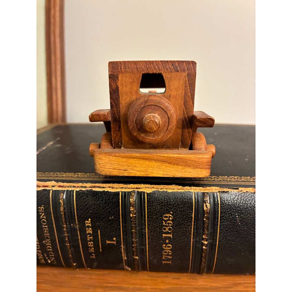 Vintage Hand-Carved Wooden Toy Car – Folk Style
