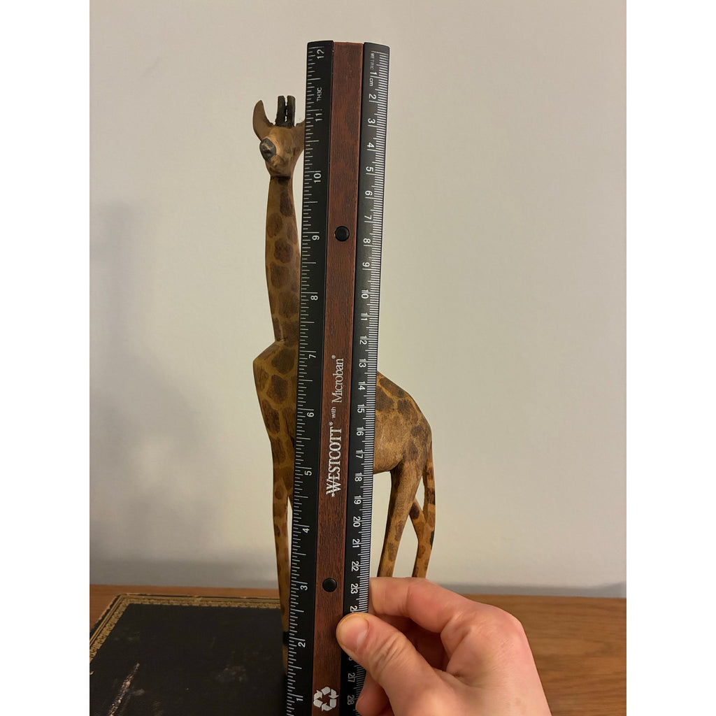 Vintage Hand-Carved Wooden Giraffe Figurine