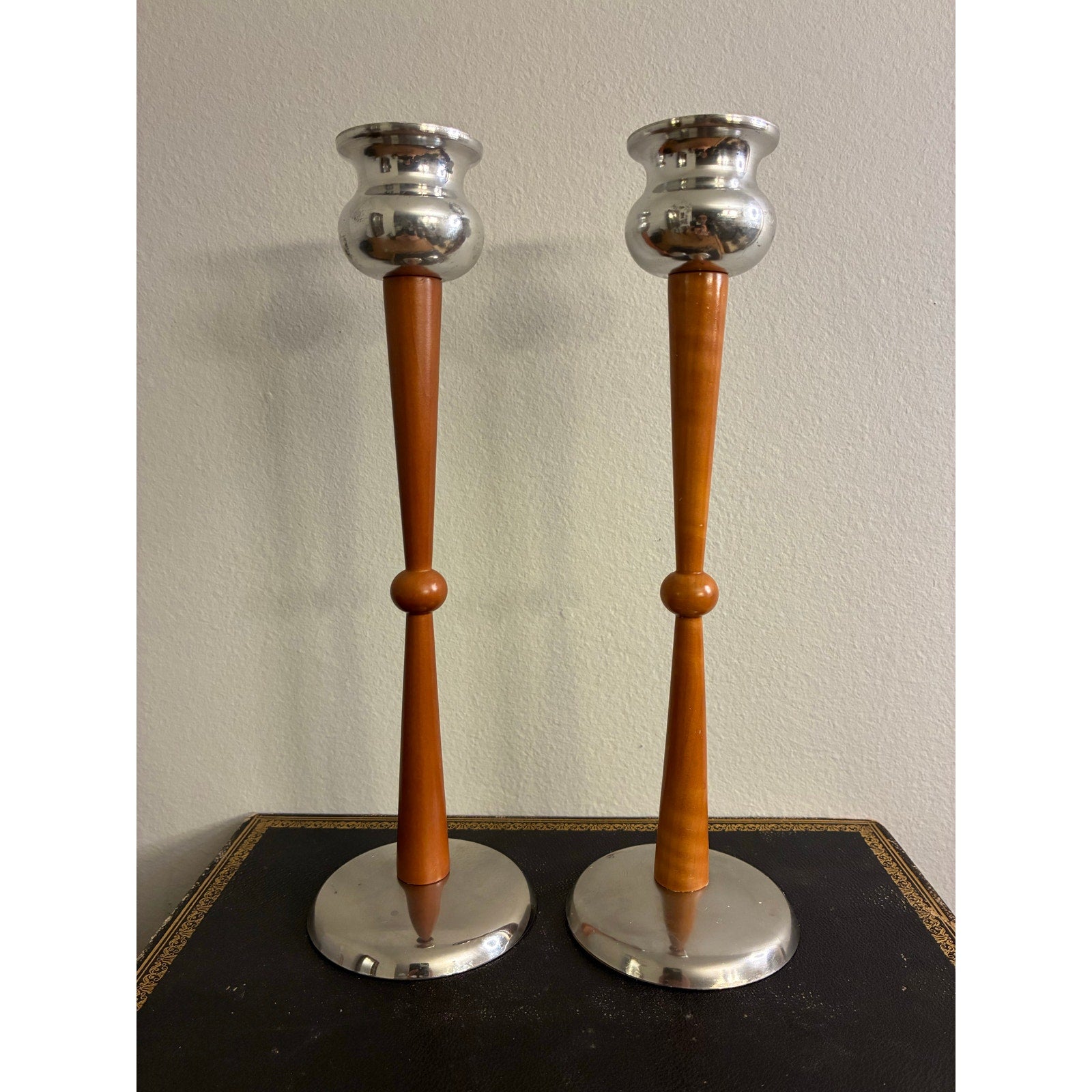 Vintage Mid-century modern candle holders, Danish, MCM, Set of 2