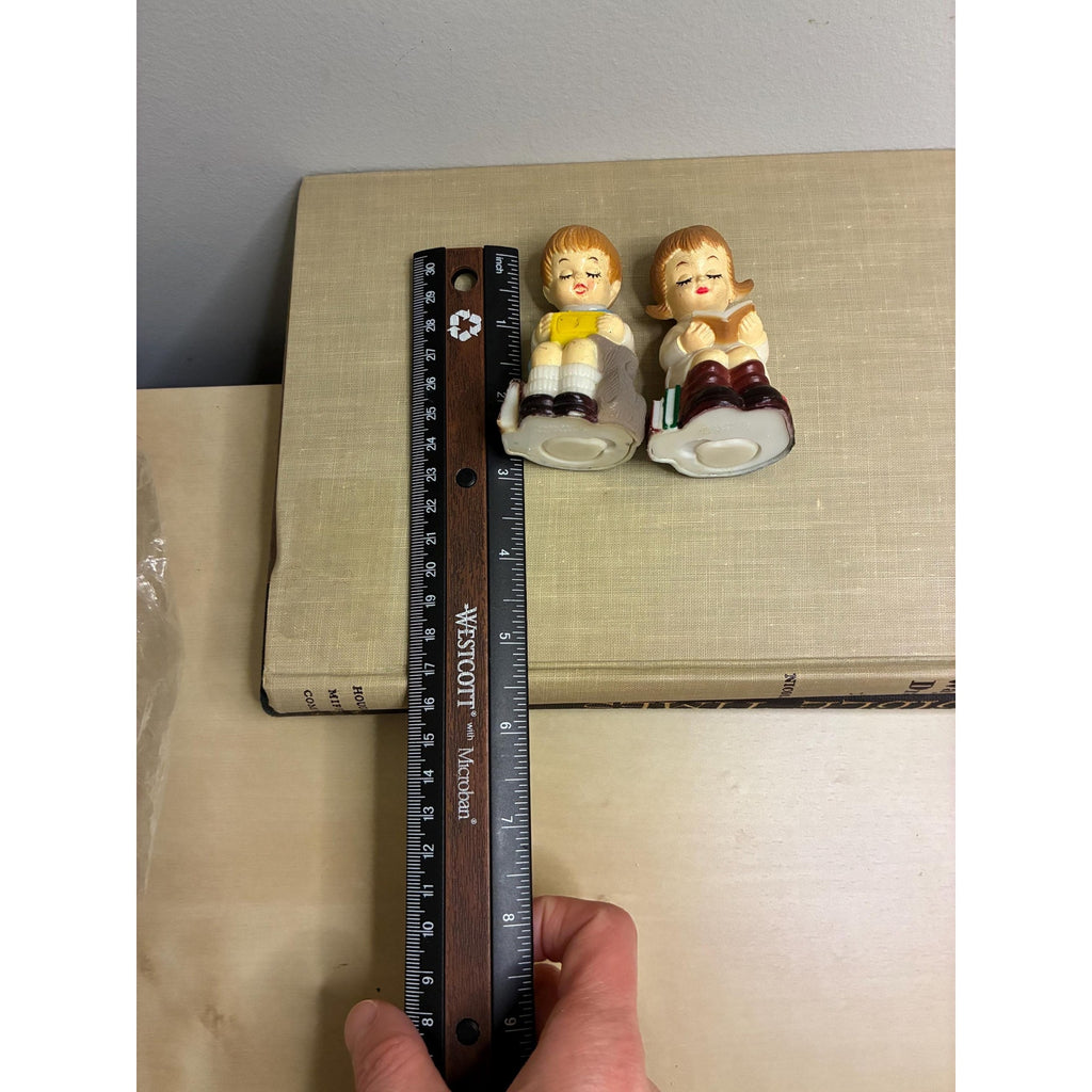 Vintage Made in Hong Kong Salt & Pepper Shakers – 1980s Boy Girl Figurines