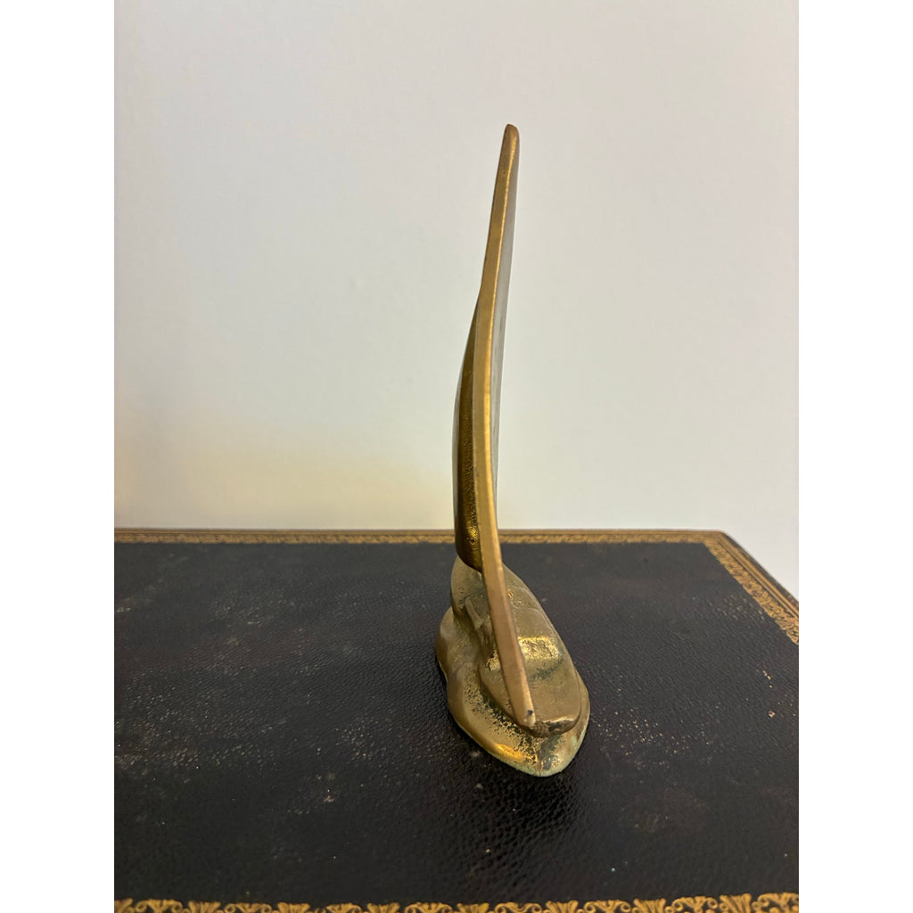 Vintage Mid-century Modern (MCM) Brass Sailboat Sculpture - Nautical Ship Boat