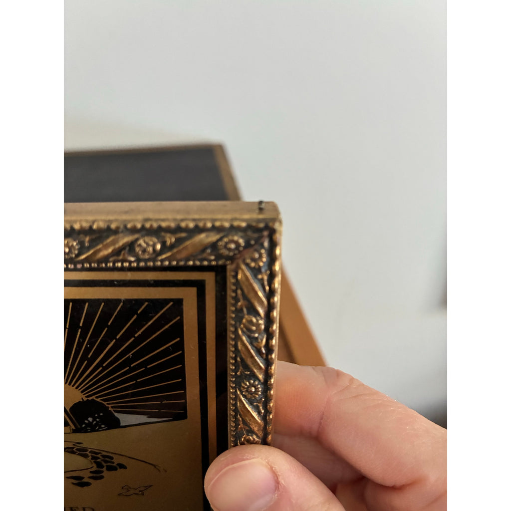 Vintage 1930 Art Deco "Mother" motto print with golden ornate frame