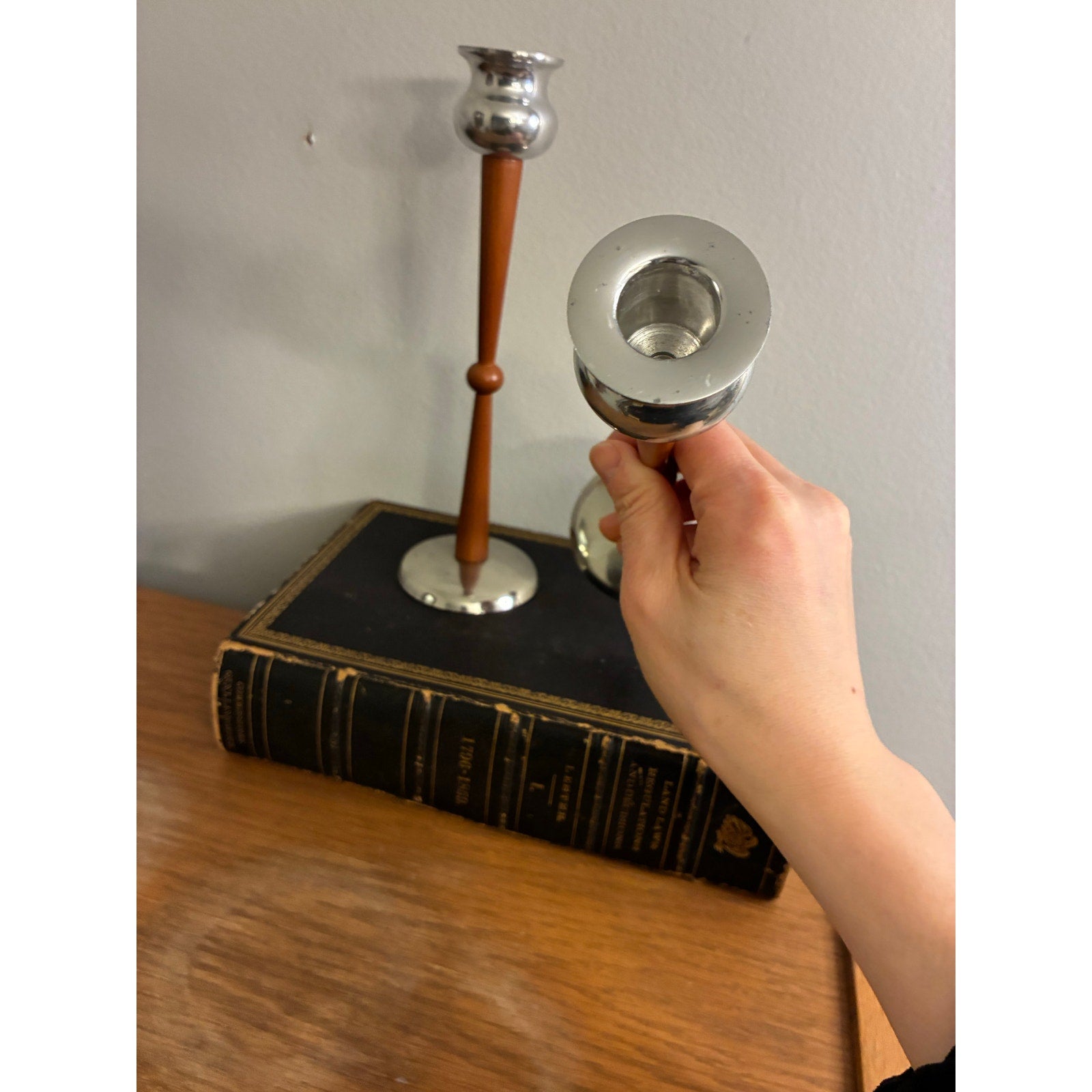 Vintage Mid-century modern candle holders, Danish, MCM, Set of 2